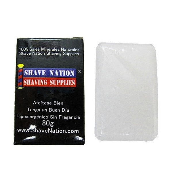 Shave Nation Alum Block 80g - Natural After Shave Treatment for Men, Skin Tightening & Razor Burn Relief - Perfect for Post-Shave Care & Barber Use