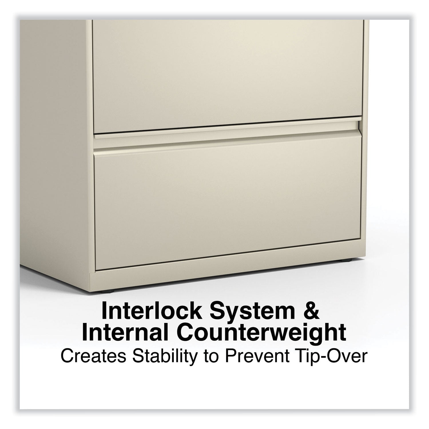 Alera® 4-Drawer Lateral File Cabinet - Legal/Letter Size - Putty Finish - 30