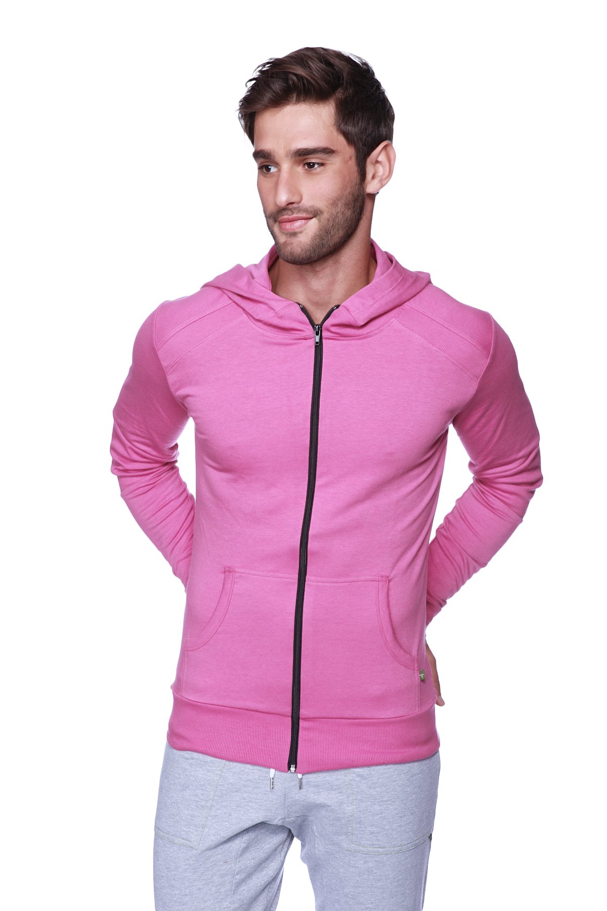 4th Men's Crossover Transition Track & Yoga Gym Hoodie - Modal French Terry Stretch Hooded Sweatshirt - Made in USA - European Style Fit - Perfect for Workouts, Yoga & Casual Wear