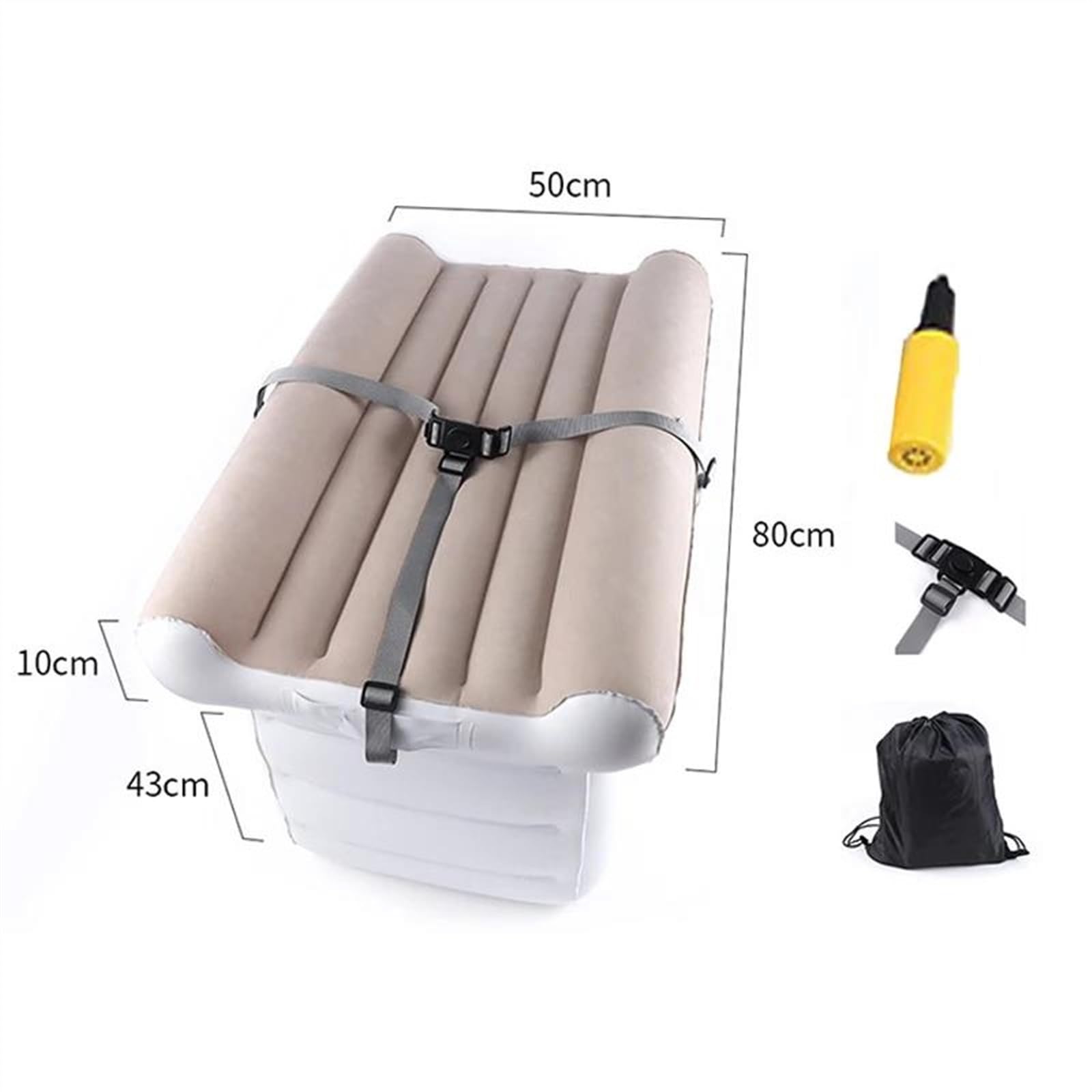 Inflatable Toddler Travel Bed for Kids - Portable Air Mattress with Hand Pump & Safety Belt - Perfect for Car, Plane & Camping Trips (Color: 2)