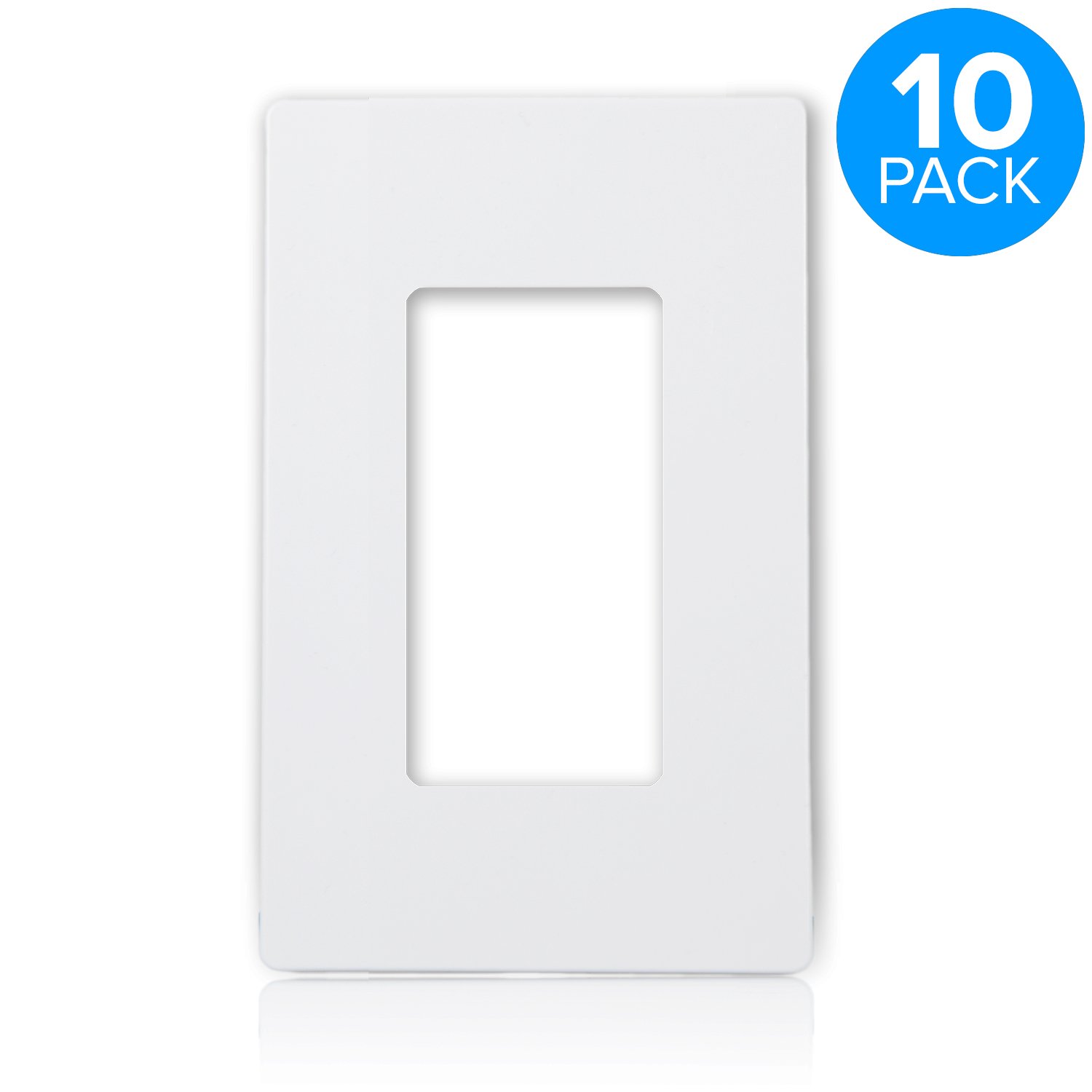 Maxxima 10 Pack LED Slide Dimmer Rocker Switch & Screwless Wall Plate Combo Kit - Dimmable Light Control for Home, RV, Marine, and DIY Electrical Projects