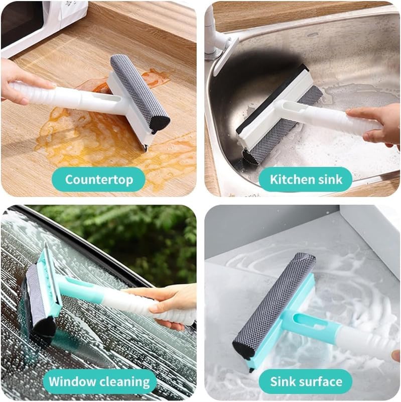 Orrda 3-in-1 Glass Cleaning Kit with Spray Bottle, Double-Sided Window Cleaner Wiper & Squeegee - Perfect for Windows, Mirrors, Shower Doors & Glass Surfaces (1 Pack, Multi-Color)