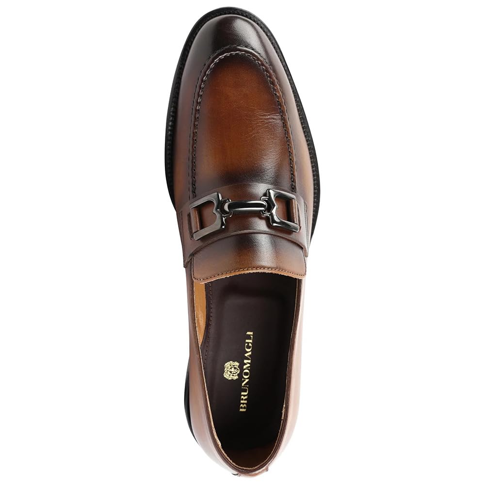 Bruno Magli Men's Alpha Loafers - Premium Leather Slip-On Dress Shoes for Business & Casual Wear | Comfortable & Stylish Men's Loafers for Office, Travel & Special Occasions