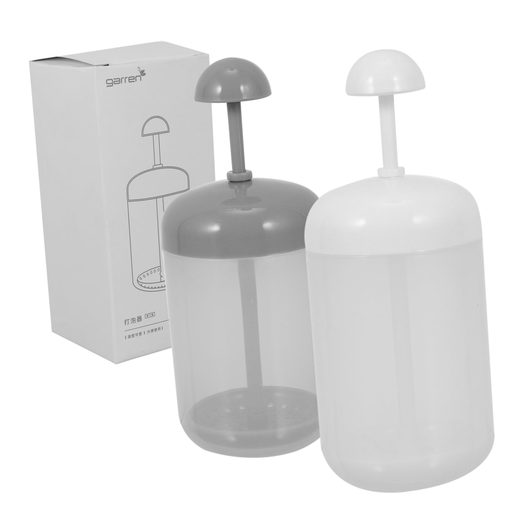 Portable Facial Foam Maker & Coffee Frother - 2pcs Cute Shampoo Pump for Face Wash & Marshmallow Foam | Perfect for Skincare Routine, Bubble Bath & DIY Coffee Drinks