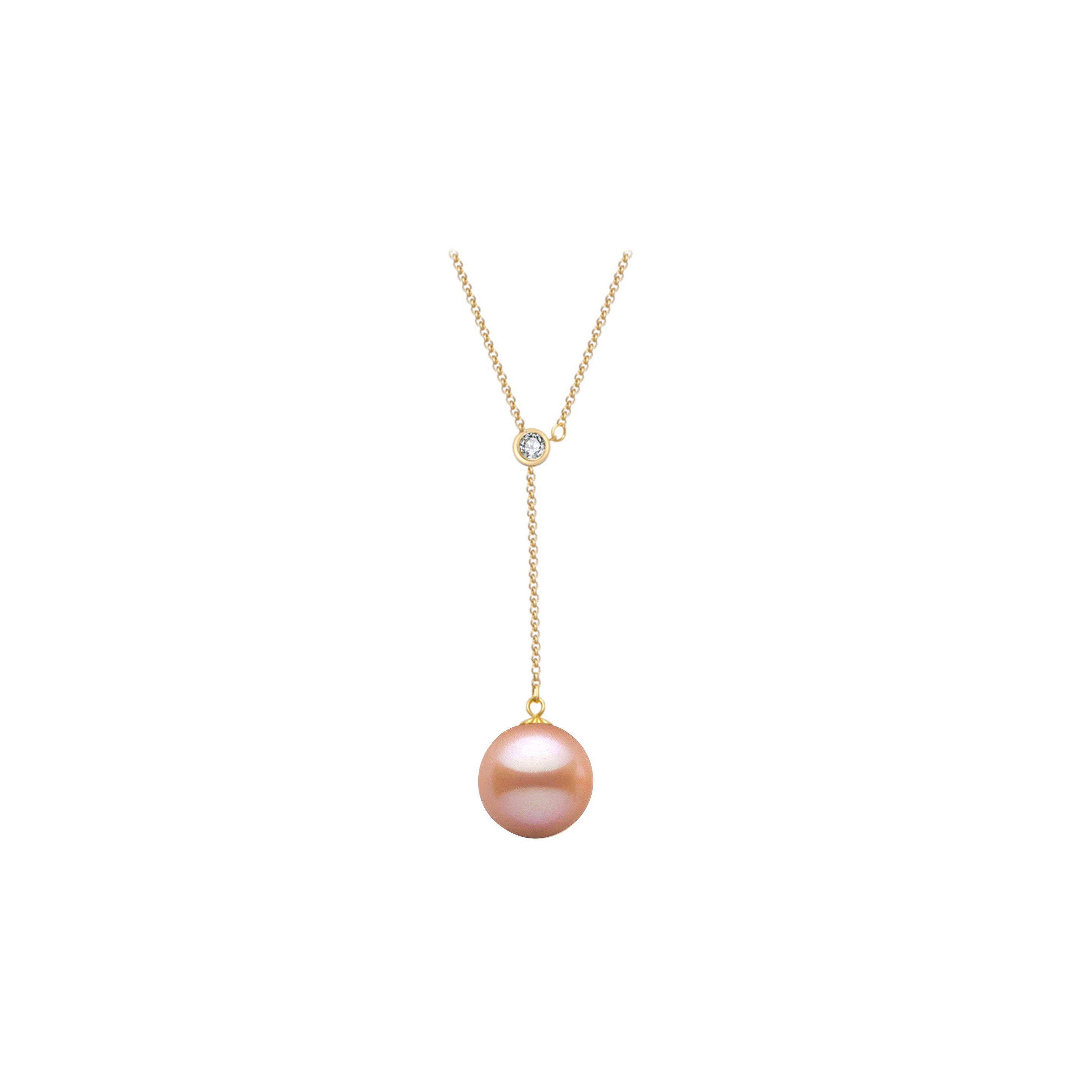 18K Solid Gold Pearl Necklace for Women - Elegant Luxury Jewelry Gift for Brides, Anniversaries & Special Occasions | KN00014