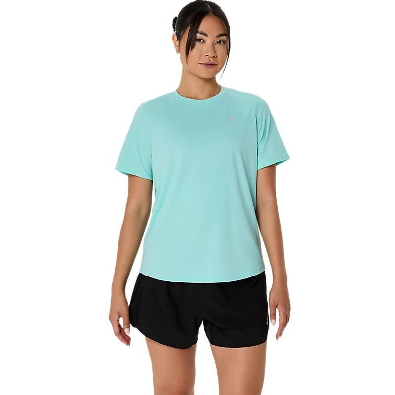 ASICS Women's Silver Short Sleeve Running Top - Lightweight Moisture-Wicking Workout Shirt for Jogging, Gym & Outdoor Activities