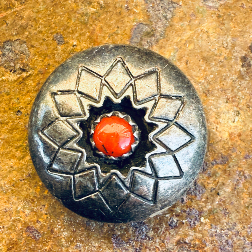 Vintage Navajo Sterling Silver Concho Button Cover - Handcrafted Native American Jewelry for Western Wear & Boho Fashion Accessories