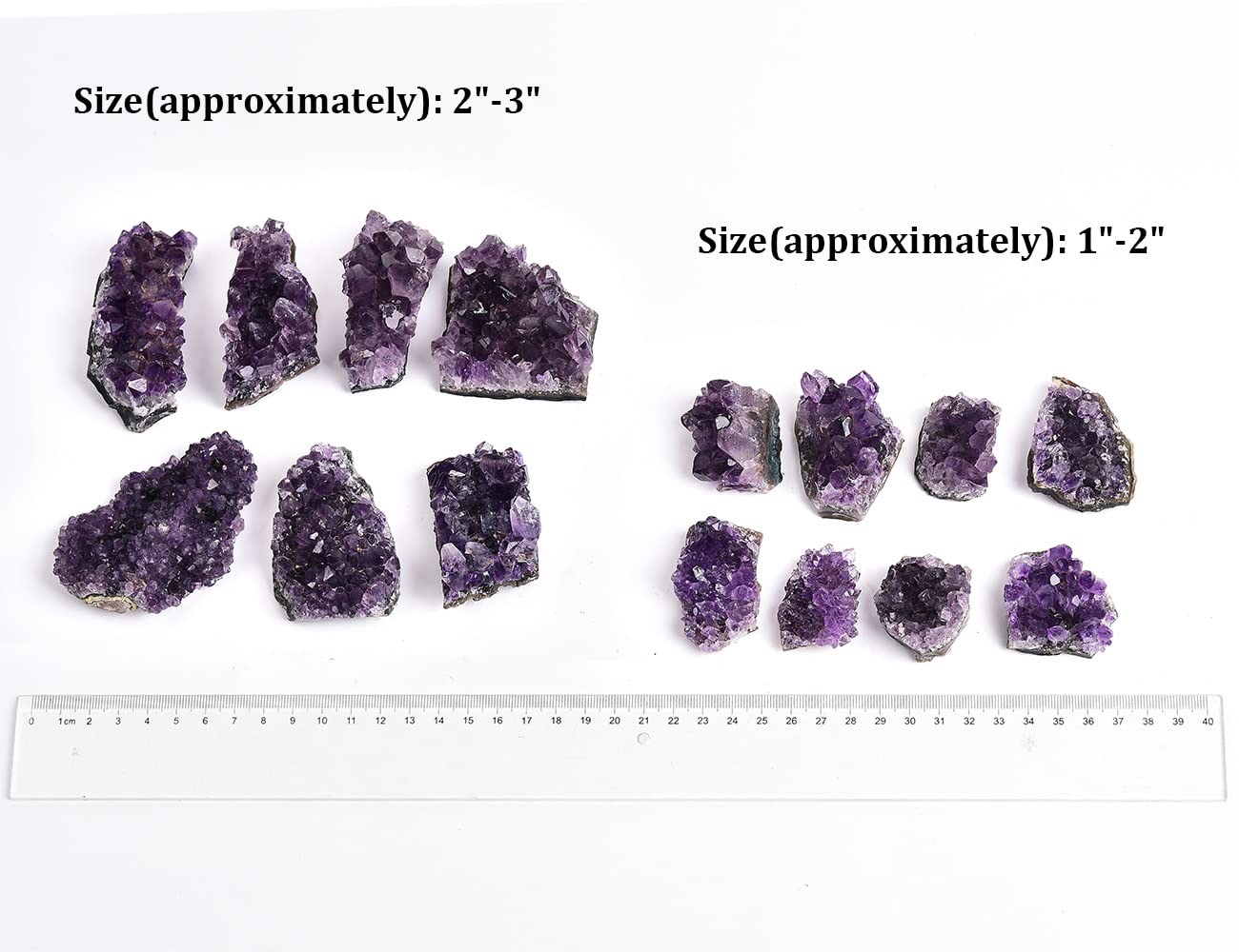 Natural Raw Amethyst Geode Clusters - 1.1 Lbs Purple Healing Crystals for Meditation, Reiki & Home Decor (1-2 Inch) | JIC Gem Witchcraft Specimen & Spiritual Stone Collection