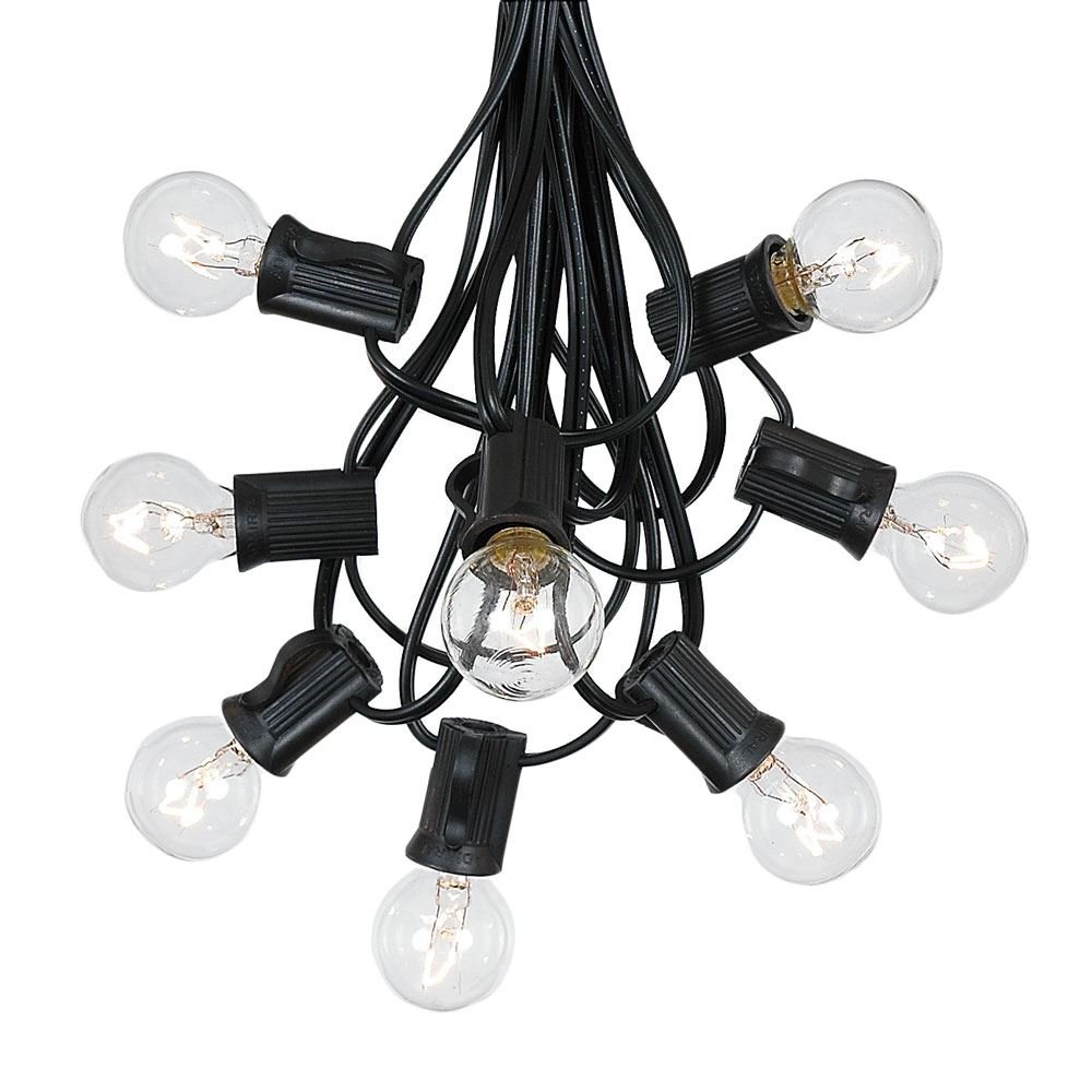 G30 Patio String Lights with 25 Globe Bulbs - 25ft Outdoor Hanging Lights for Garden, Backyard, Bistro & Cafe - Vintage Black Wire Market Lighting - Perfect for Weddings, Parties & Outdoor Dining