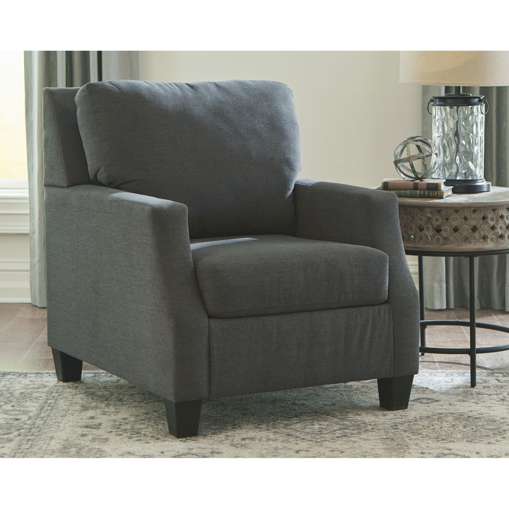 Bayonne Chair Charcoal - Modern Lounge Chair for Living Room, Office & Outdoor - Comfortable & Stylish Seating Solution