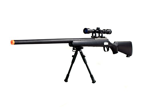 BBTac VSR-10 Bolt Action Spring-Powered Airsoft Sniper Rifle with 3-9x40 Scope & Adjustable Bipod - High Power Airsoft Gun for Outdoor Target Shooting, Tactical Training & Airsoft Battles