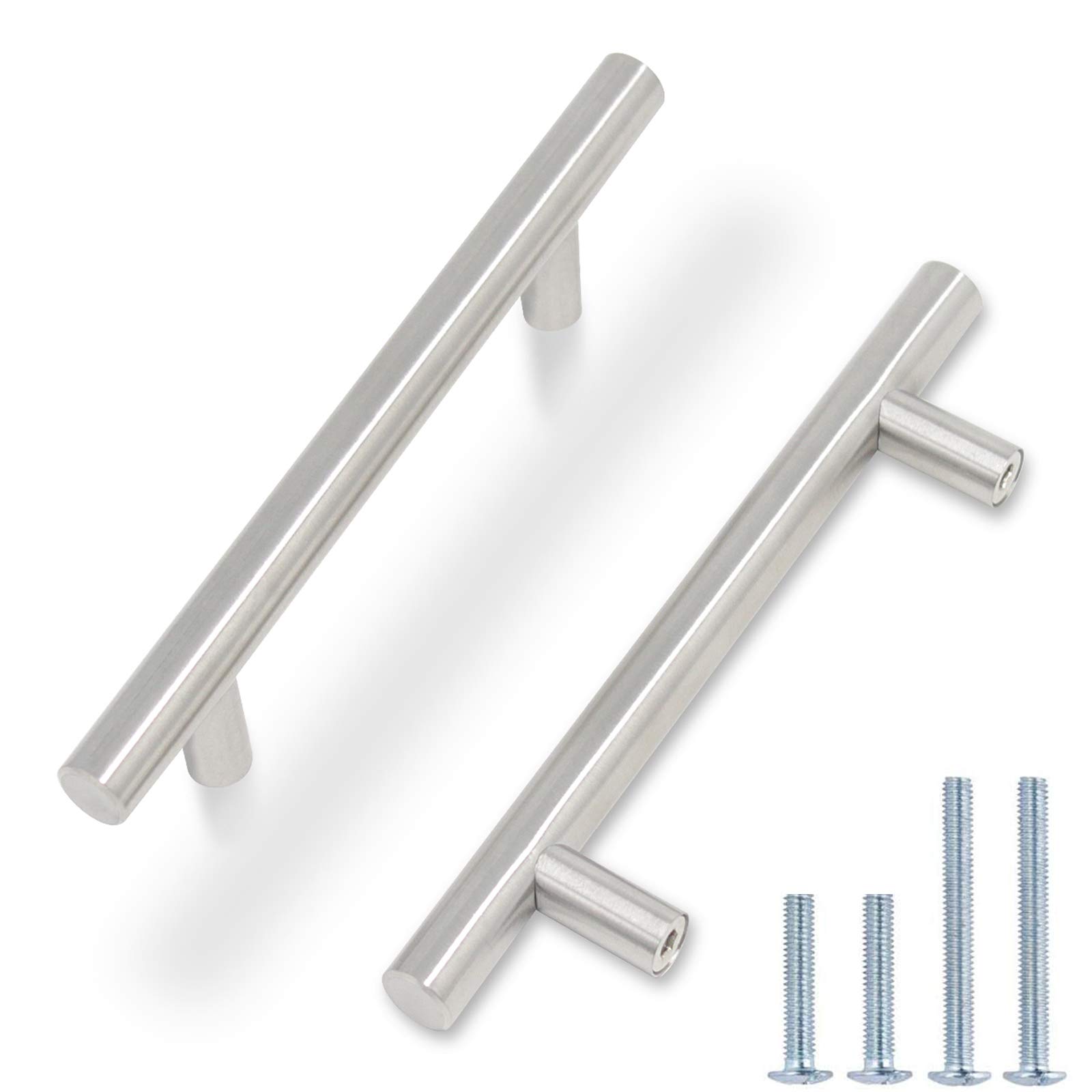20 Pack 3 Inch Center to Center Modern Stainless Steel Cabinet Pulls - Brushed Nickel T Bar Drawer Handles for Kitchen Cabinets & Cupboards | Durable Hardware for Home, Office & RV Use