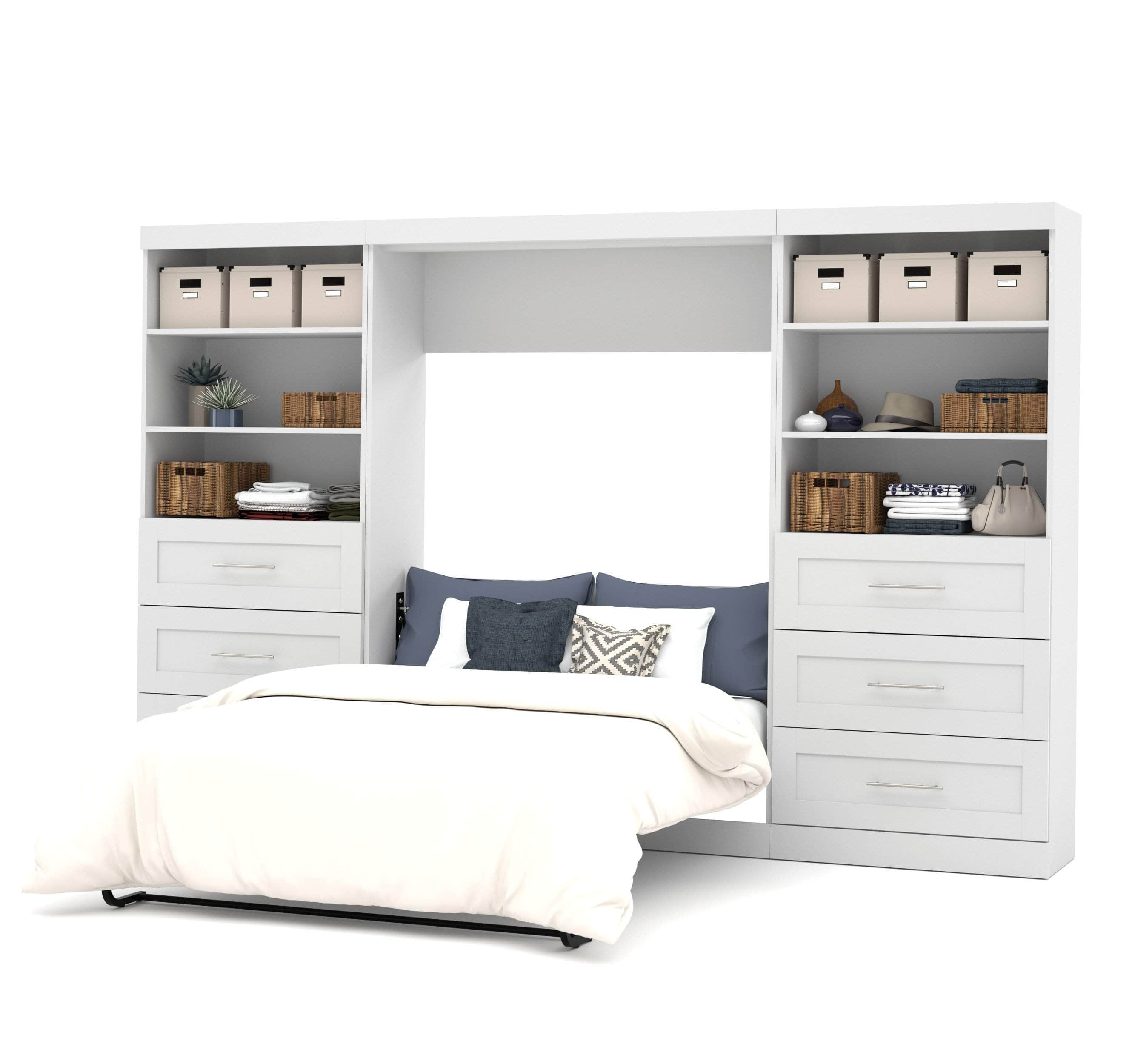Pur Full Murphy Wall Bed with 2 Storage Units & Drawers (131