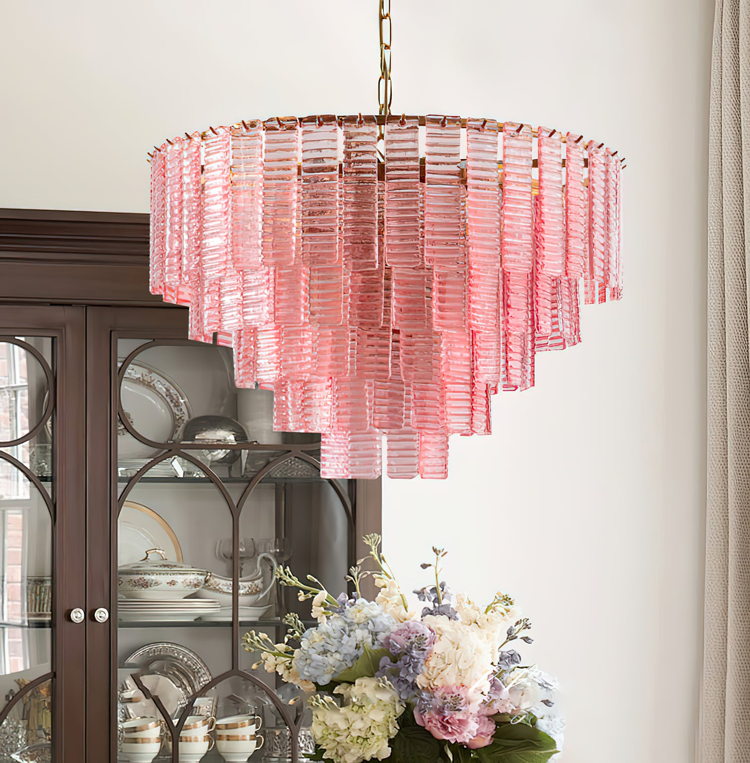 Elegant Amaro Murano Glass Chandelier - Handcrafted Italian Crystal Lighting Fixture for Dining Room, Living Room & Bedroom Decor