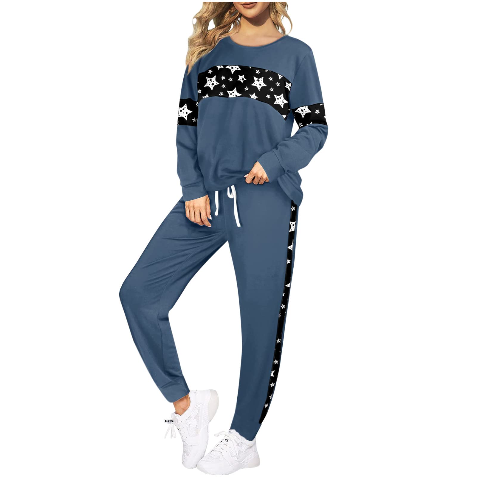 iZZZHH Women's 2-Piece Winter Sweatsuit Set - Long Sleeve Tops & Jogger Pants Comfy Tracksuit for Casual Wear | Perfect for Lounging, Running Errands & Cold Weather Outfits