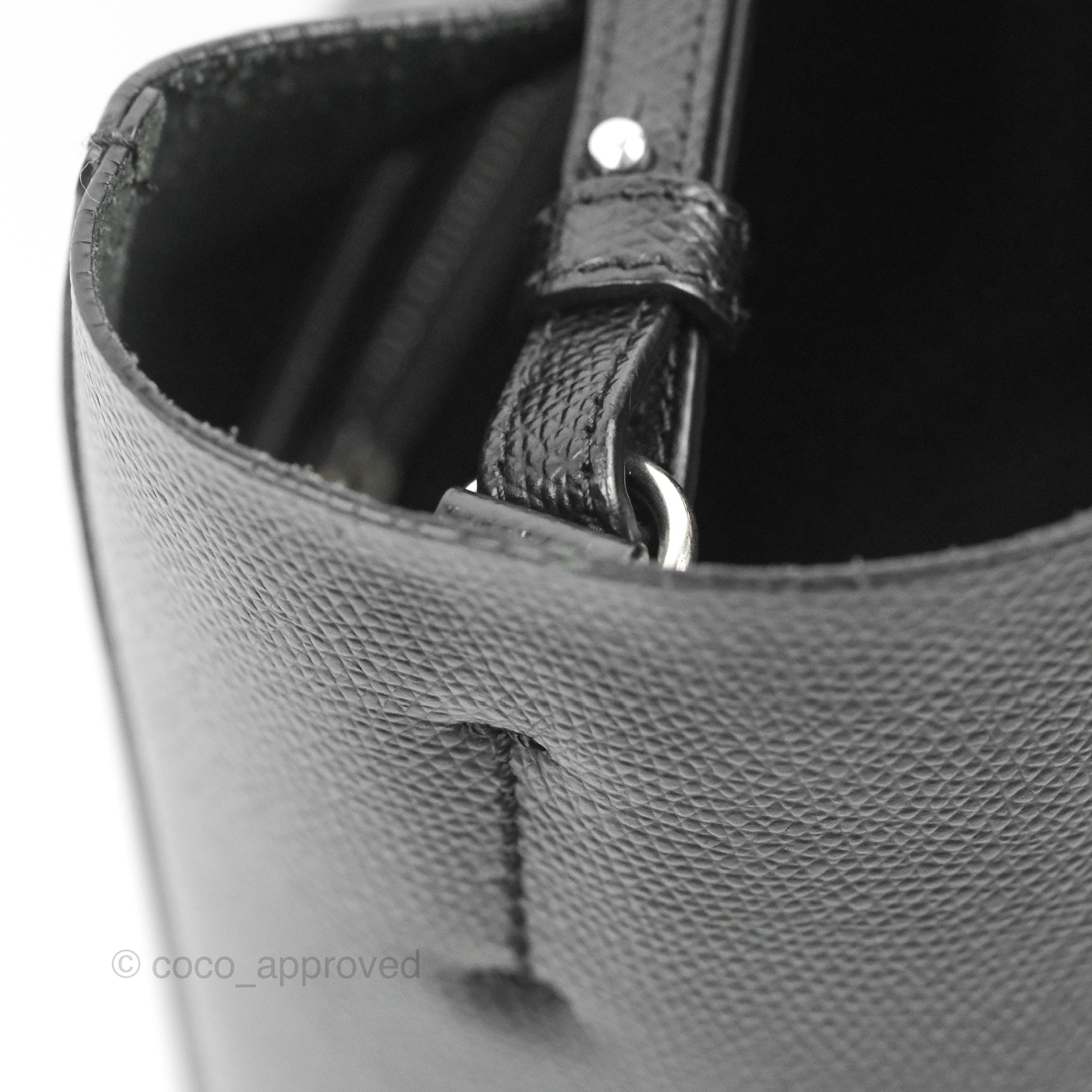 Celine Small Vertical Cabas Tote Bag in Black Grained Calfskin with Silver Hardware - Perfect for Work, Travel & Everyday Luxury
