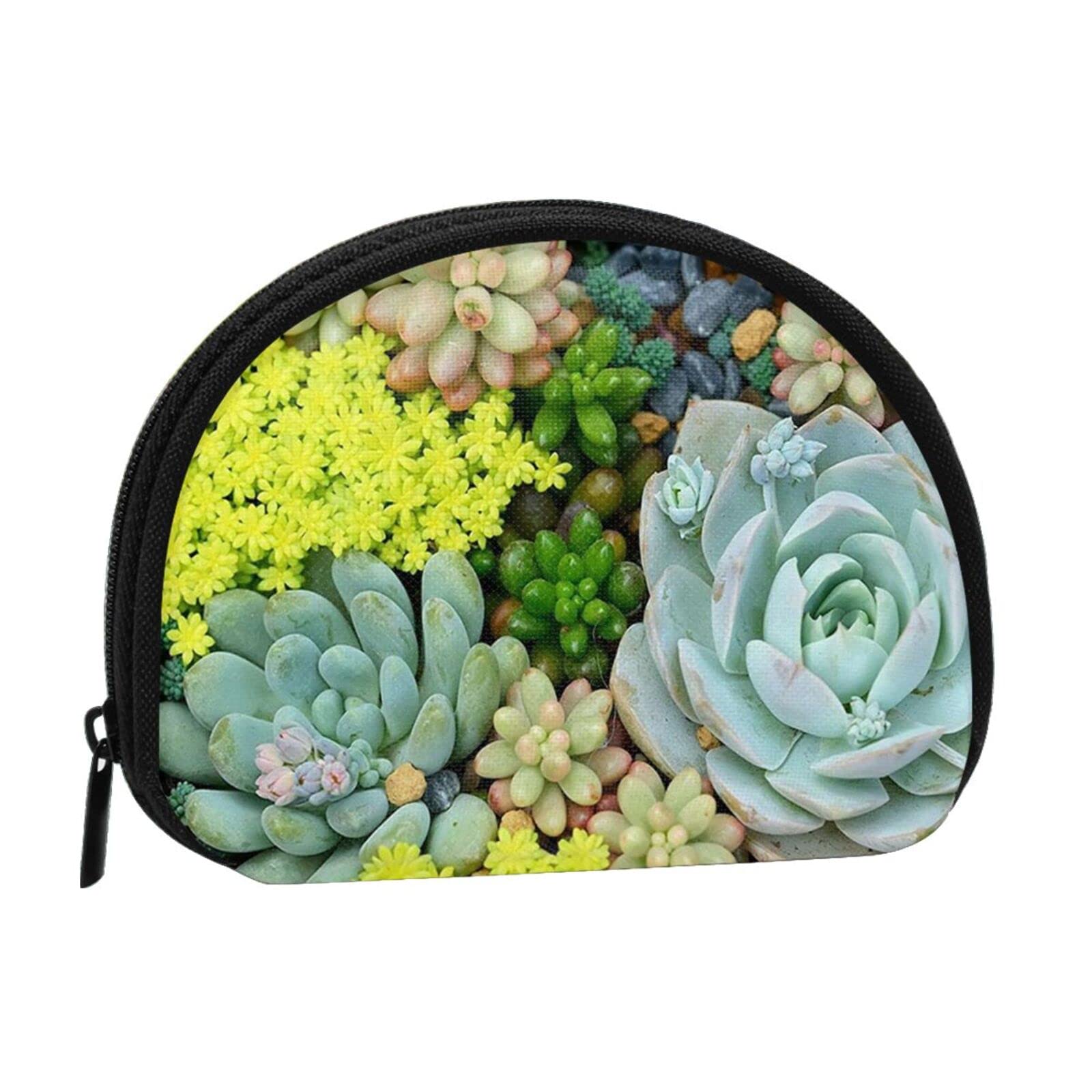 Washable & Durable Women's Zipper Coin Pouch - Small Makeup Bag for Travel, Sports & Organizing Mini Succulent Plants | Perfect for Everyday Use, Outdoor Adventures & Gift Giving