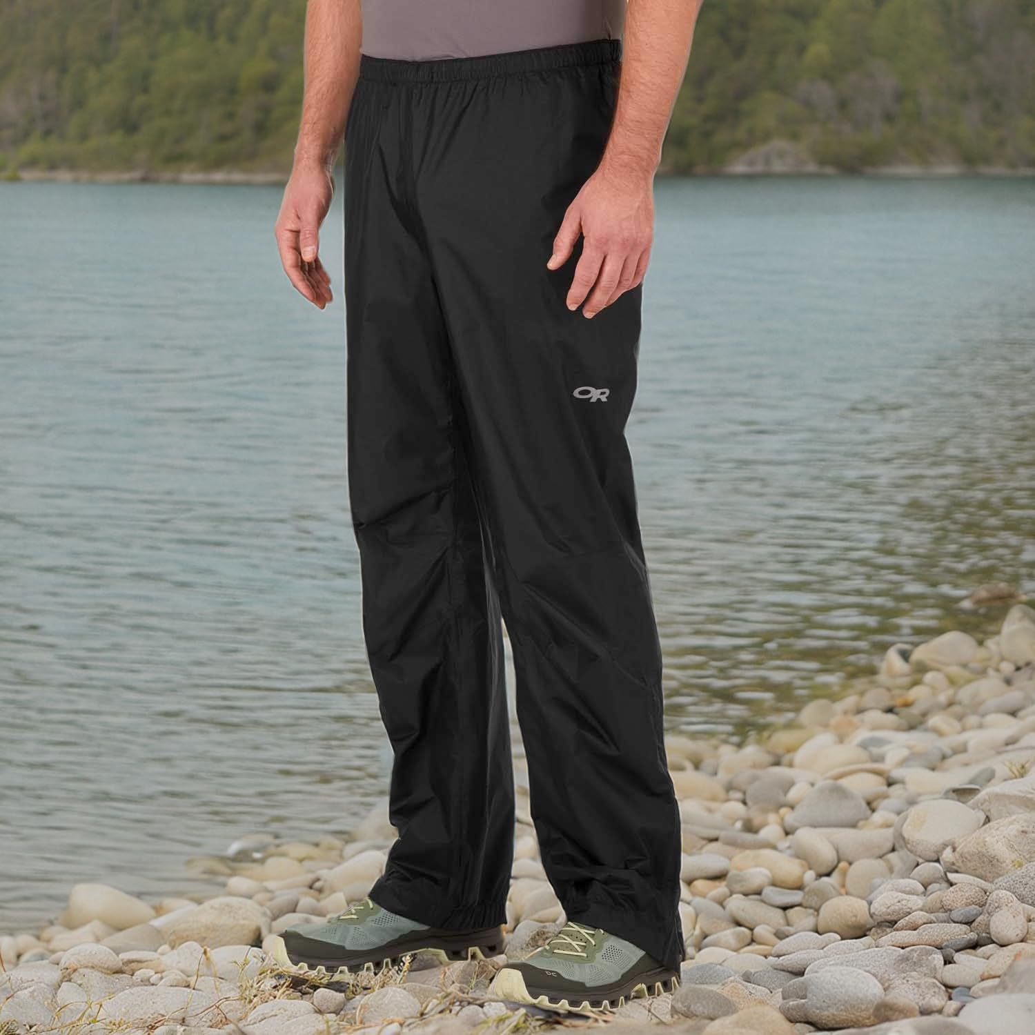 Outdoor Research Men's Helium Rain Pants - Lightweight Waterproof Hiking Pants for Outdoor Adventures | Breathable & Weatherproof Rain Gear for Camping, Backpacking & Travel