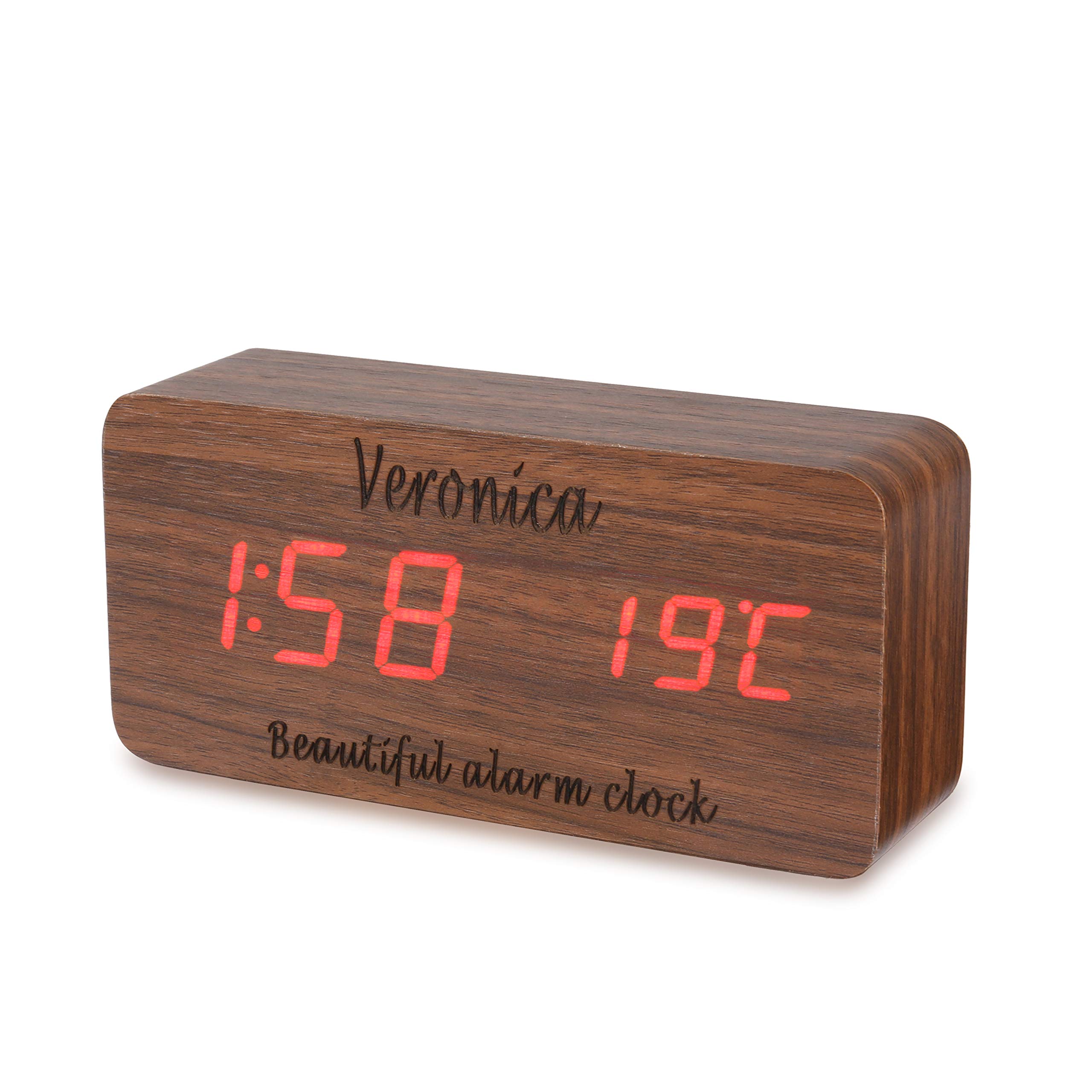 Custom Personalized Alarm Clock - Digital LED Wall Clock for Bedroom, Teen Room Decor - Unique Birthday Gift for Women, Family & Friends - Valentine's Day Present (Style 2) | Perfect for Home, Office & Dorm Room Decorations