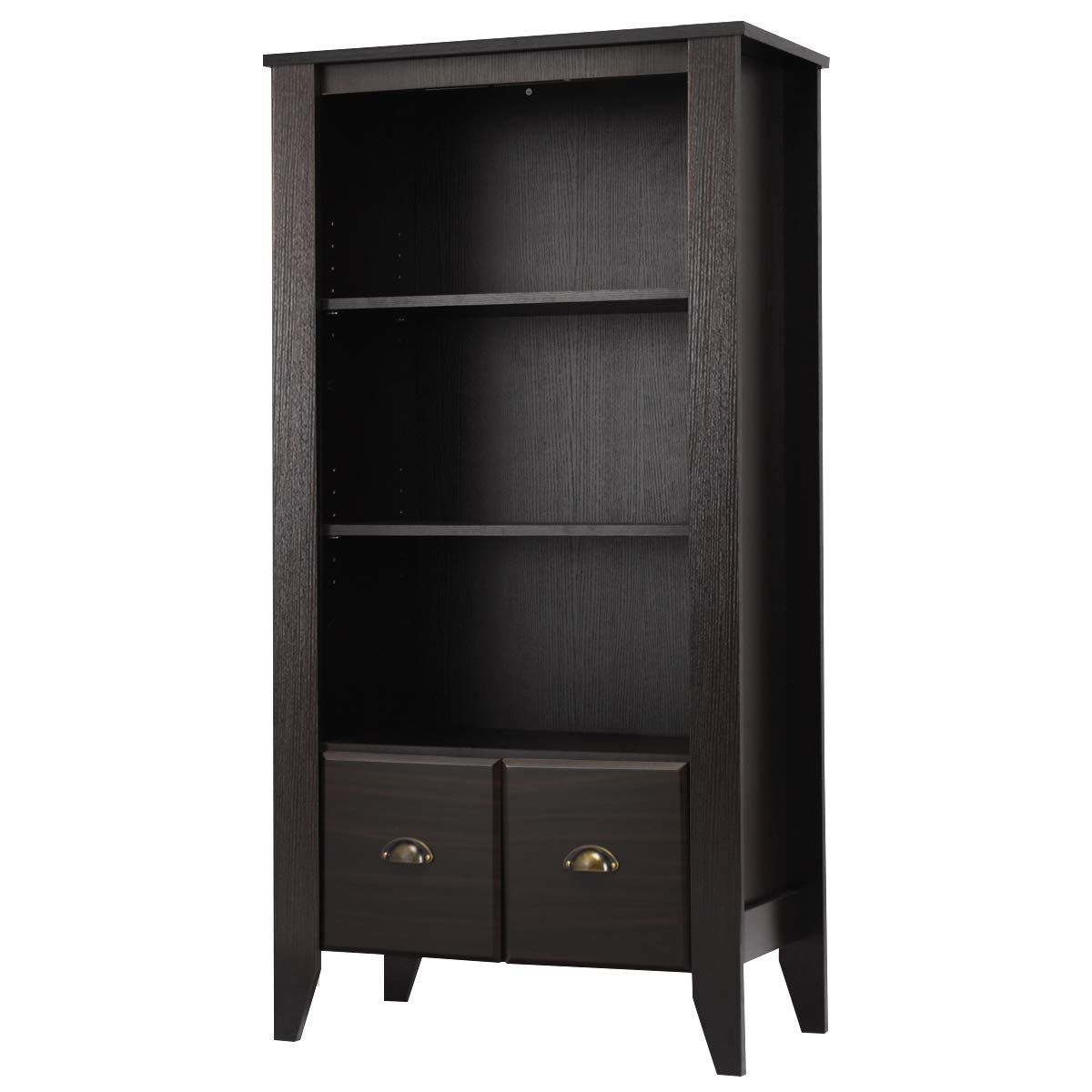 Nightcore Multifunctional Storage Cabinet with 2 Adjustable Shelves, Brown Wooden Organizer for Living Room, Bedroom, or Office - Perfect for Home Decor and Space Saving Storage Solutions