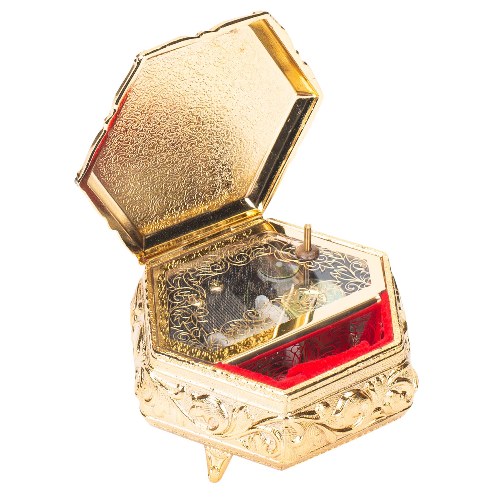Exquisite Hexagon Music Box & Jewelry Box - Handcrafted Ceramic Musical Instruments Plays 'Music of the Night' from Phantom of the Opera | Perfect for Gift Giving, Home Decor & Jewelry Storage
