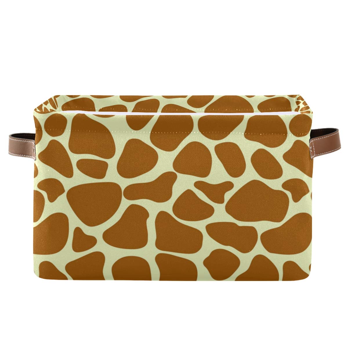 Large Collapsible Cloth Storage Bin with Handles - Giraffe Print Organizer Basket for Toys, Clothes & Home Organization | Perfect for Nursery, Bedroom, Closet & Office Storage