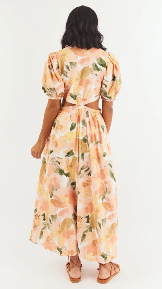 Kylo Midi Dress - Mallorca Floral Print Summer Dress for Women | Beach Vacation, Date Night & Casual Outfit