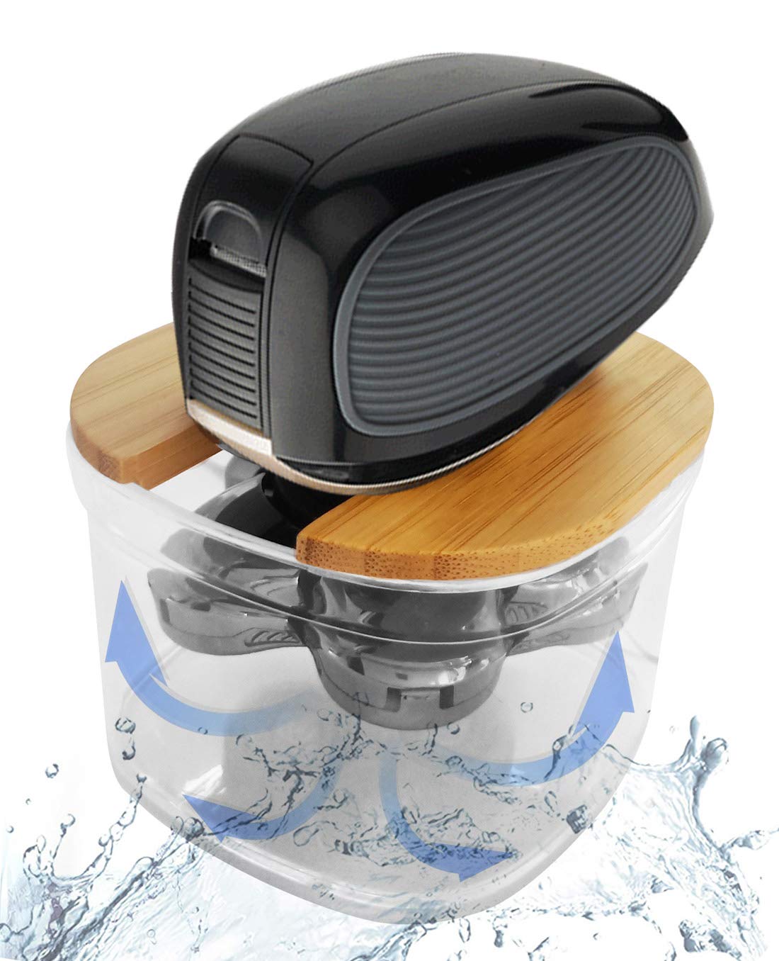 FitSand Bamboo Electric Head Shaver Rinse Stand - Compatible with AsaVea Men's 5-in-1 Electric Shaver & Grooming Kit | Perfect for Travel & Home Use | Eco-Friendly Shaving Accessory