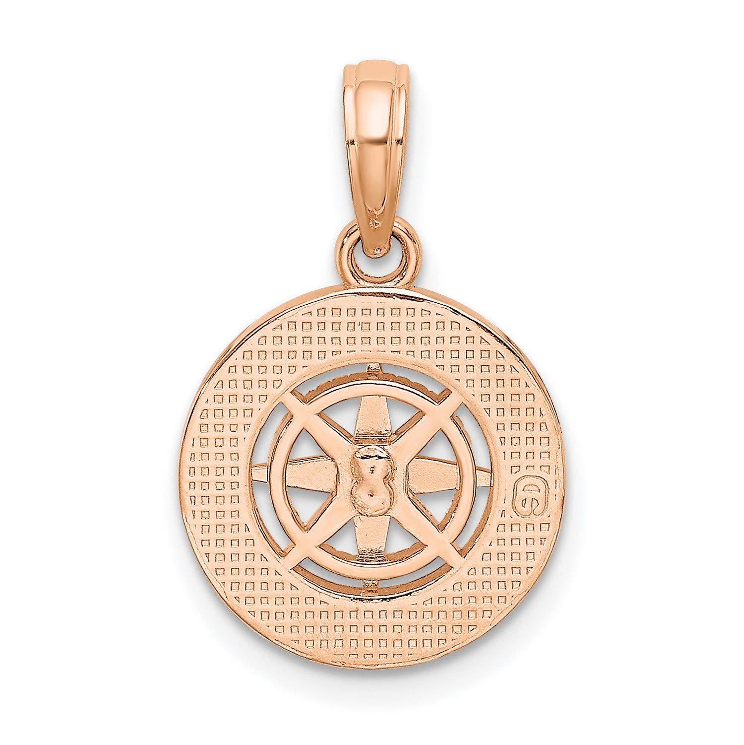 14K Rose & White Gold Nautical Compass Pendant Necklace - Vintage Nautical Jewelry for Women - Perfect for Beach Vacations, Sailing & Travel Gifts