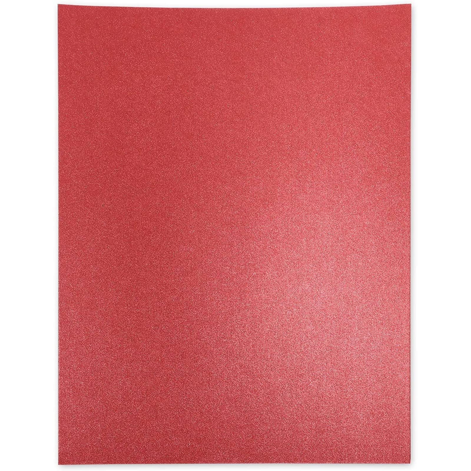 Paper Junkie Red Shimmer Metallic Craft Paper - 8.5 x 11 Inch, 50 Sheets Pack - Perfect for Scrapbooking, Card Making & DIY Decorations