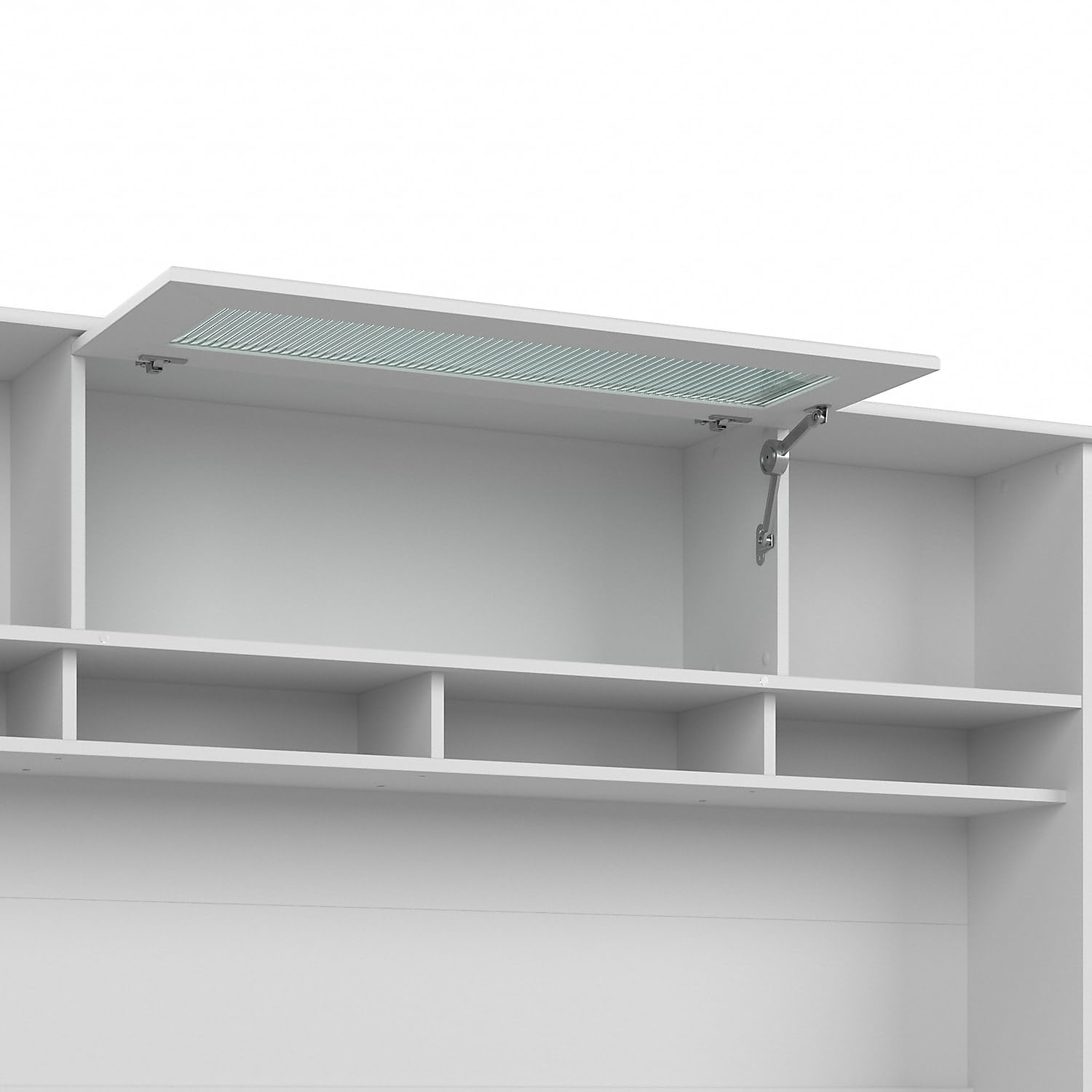 Bush Furniture Cabot Desk Hutch - 72 Inch Wide White Office Desk Organizer with Storage Shelves for Home Office, Study Room, or Workspace