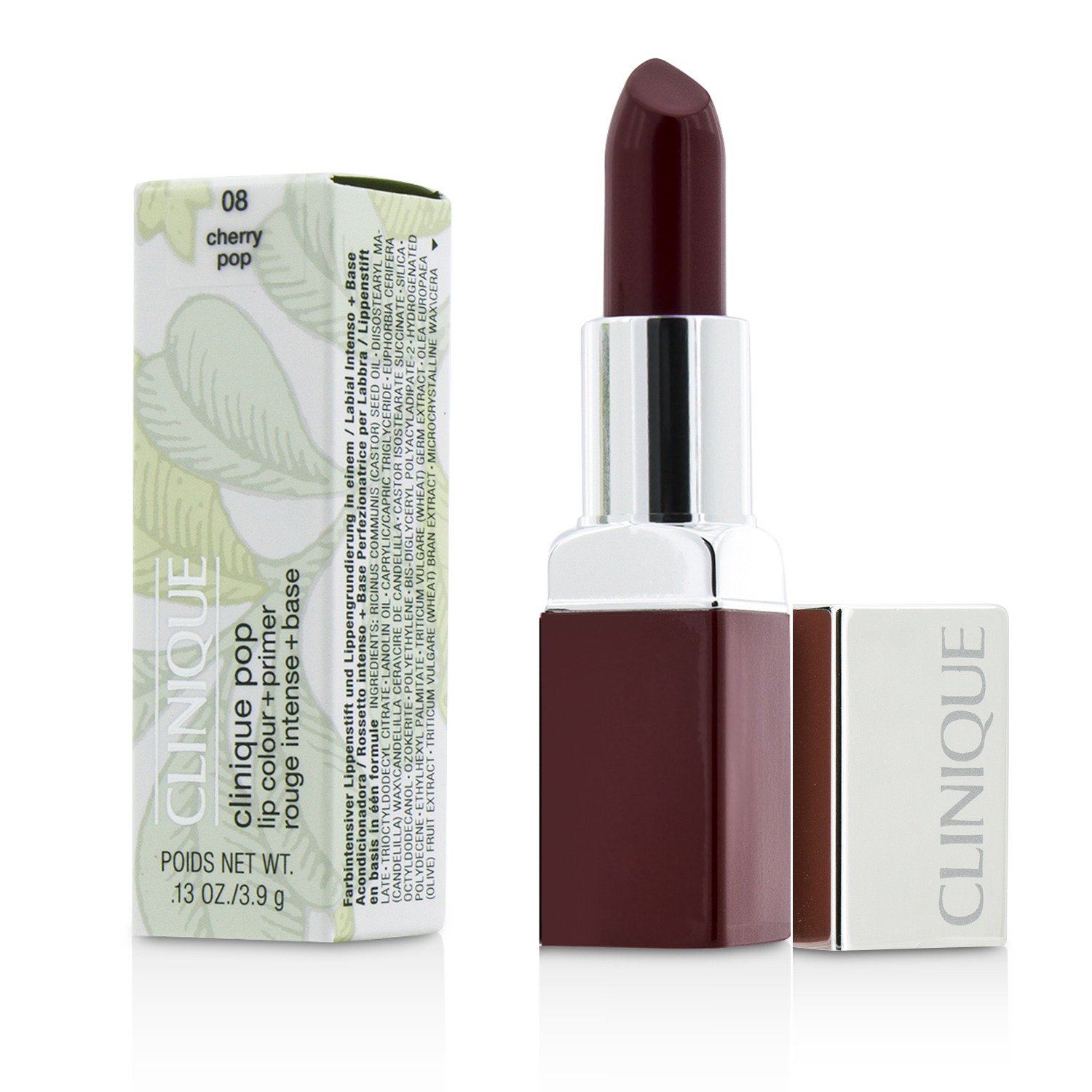 Clinique POP Lip Color + Primer #08 Cherry Pop 3.9g - Long-Lasting Hydrating Lipstick for Daily Wear & Special Occasions