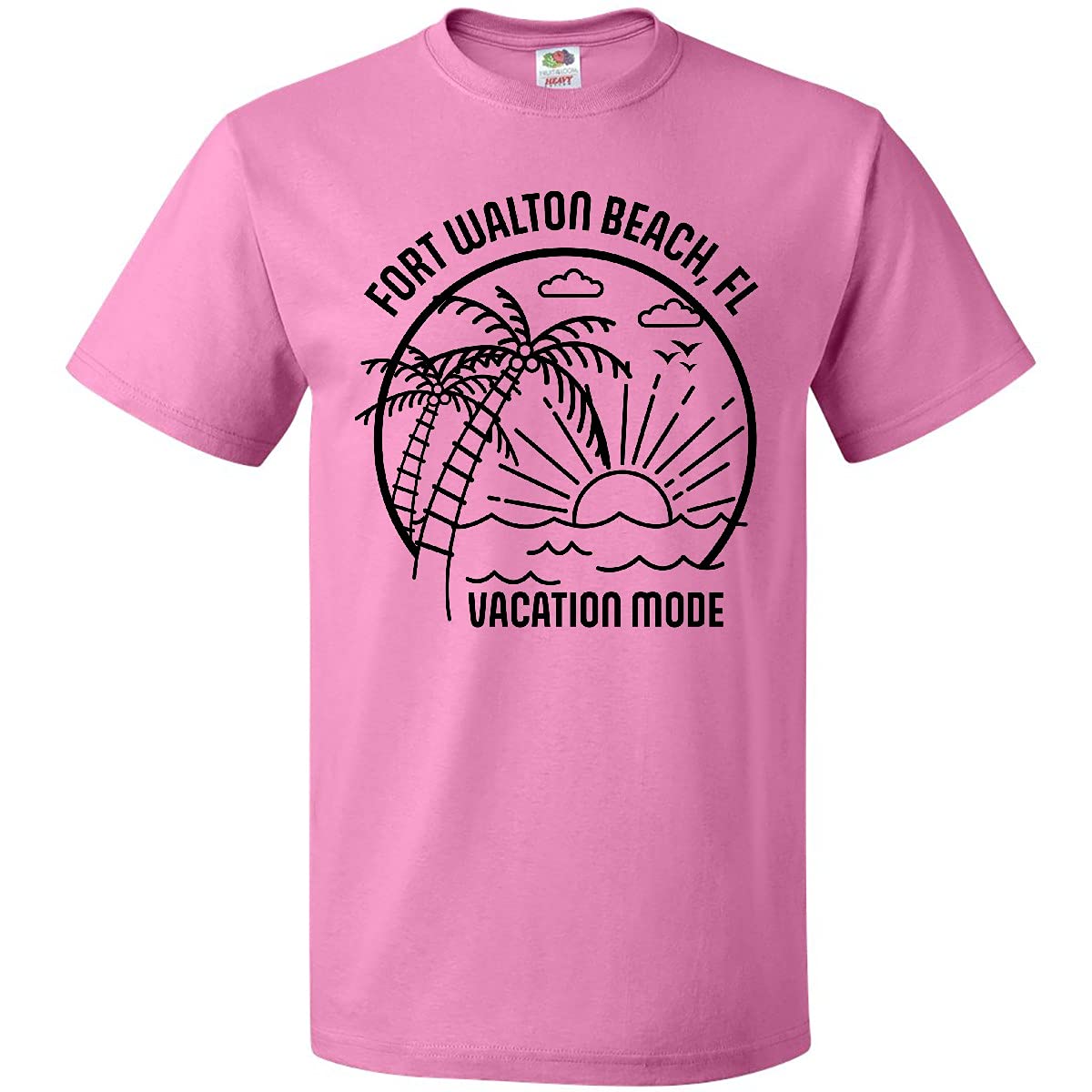 Inktastic Summer Vacation Mode Fort Walton Beach Florida Graphic T-Shirt - Comfortable Cotton Tee for Beach Trips, Casual Wear & Summer Outfits