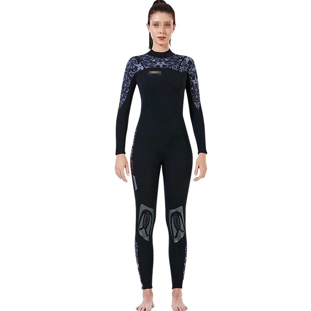 3mm Neoprene Full Body Wetsuit - Back Zip Scuba Diving Suit for Men & Women | Thermal Protection for Snorkeling, Surfing & Water Sports | One Piece Long Sleeve Swimwear
