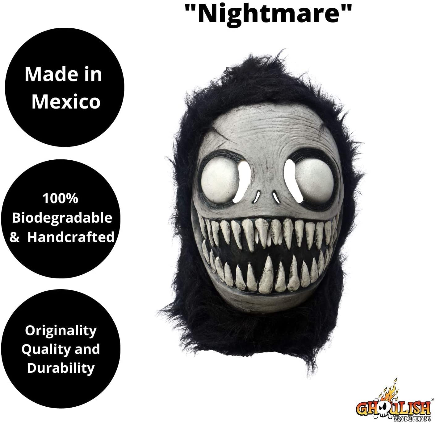Ghoulish Productions Nightmare Mask - Scary Halloween Latex Mask for Adults, One Size Fits All | Perfect for Halloween Parties, Haunted Houses & Horror Cosplay