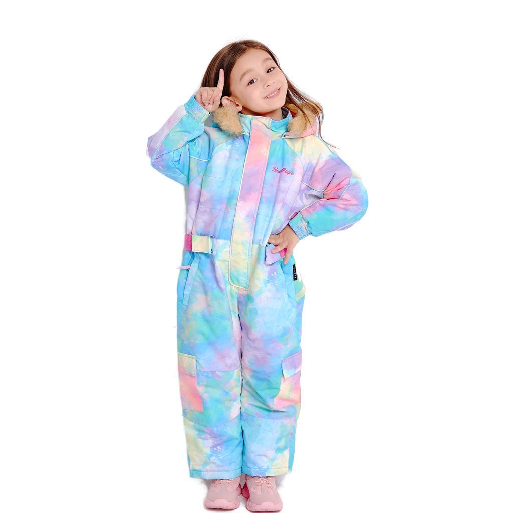 Kids Waterproof Snowsuit - Winter One Piece Ski Suit with Jacket for Boys & Girls | Warm Snowboarding Overalls for Outdoor Activities
