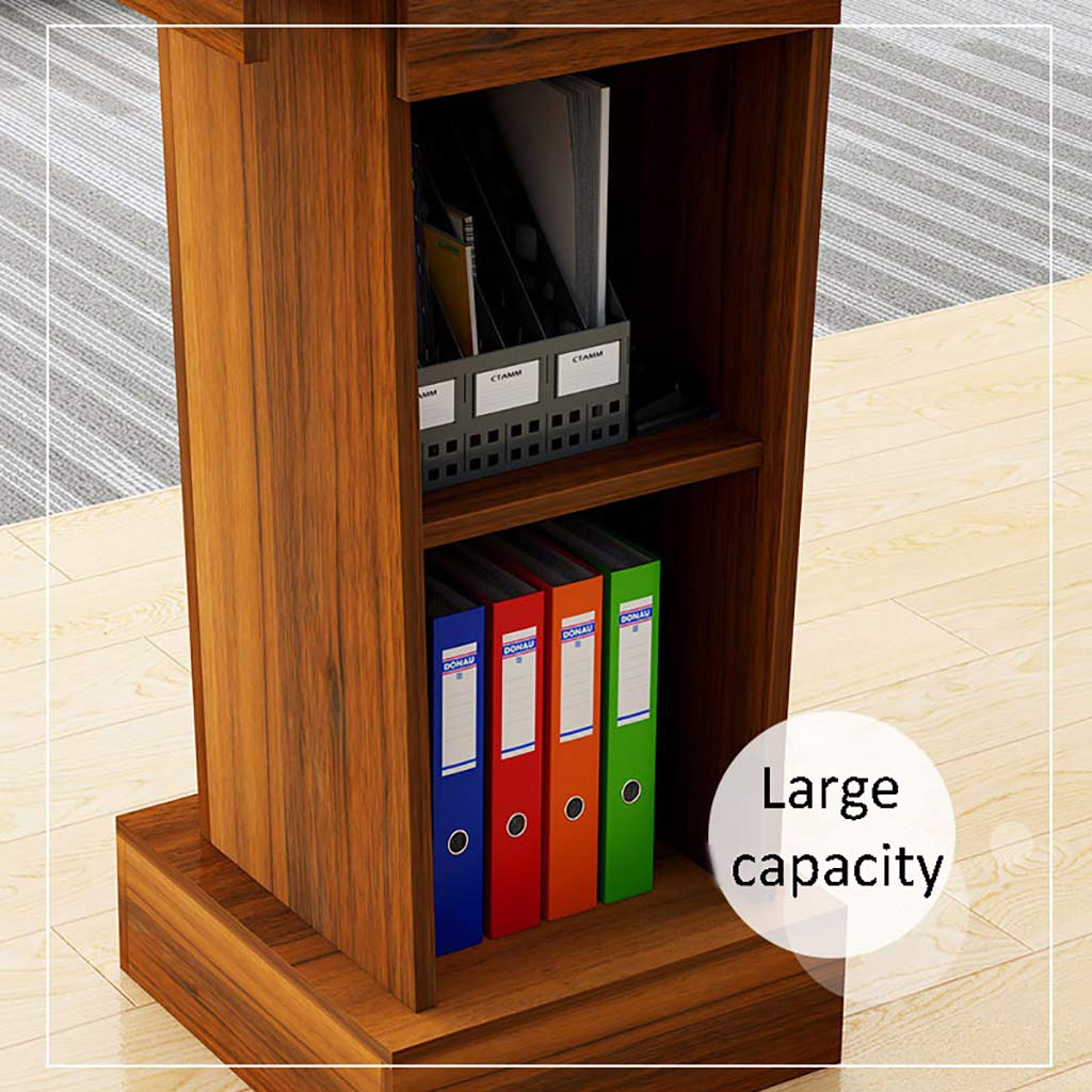 PODIUM Wooden Lectern Stand with Speaker Desk - Adjustable Laptop Computer Workstation for Impromptu Presentations, Ideal for School, Office, and Meeting Room Use