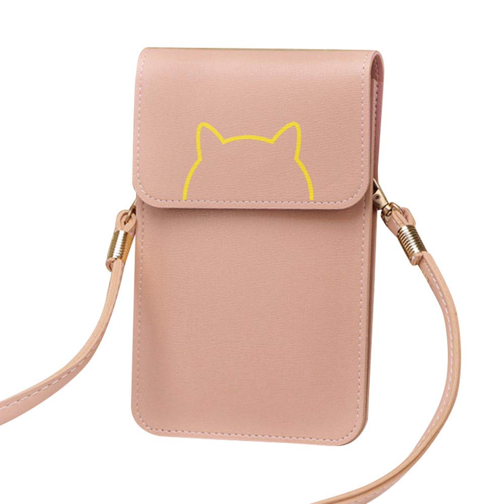 Meshin Touch Screen PU Leather Crossbody Phone Pouch for Women - Wallet & Card Holder - Perfect for Shopping, Travel, and Daily Use