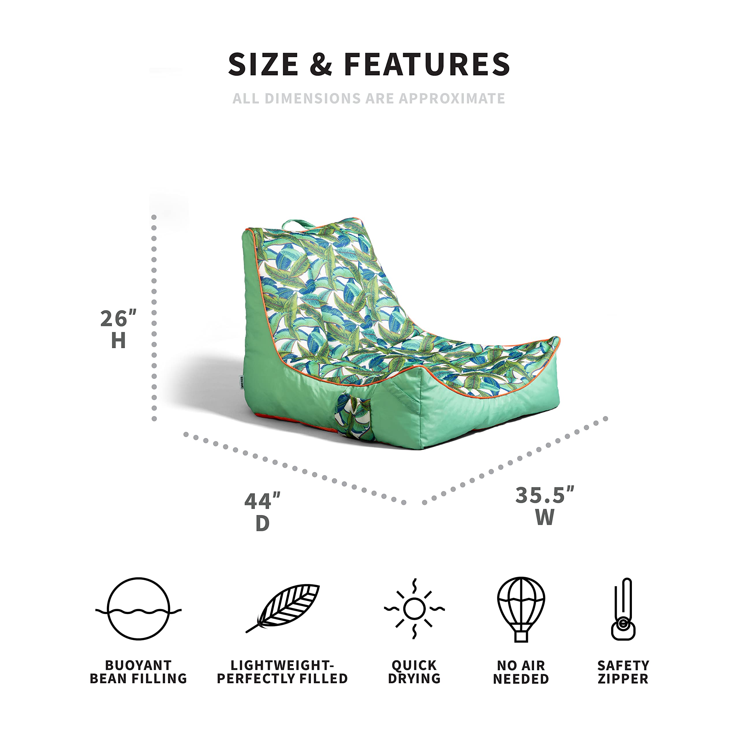 Big Joe Captain's Float Pool Lounger - Double Sided Mesh, Quick Draining Fabric, No Inflation Needed - Perfect for Poolside Relaxation and Outdoor Lounging