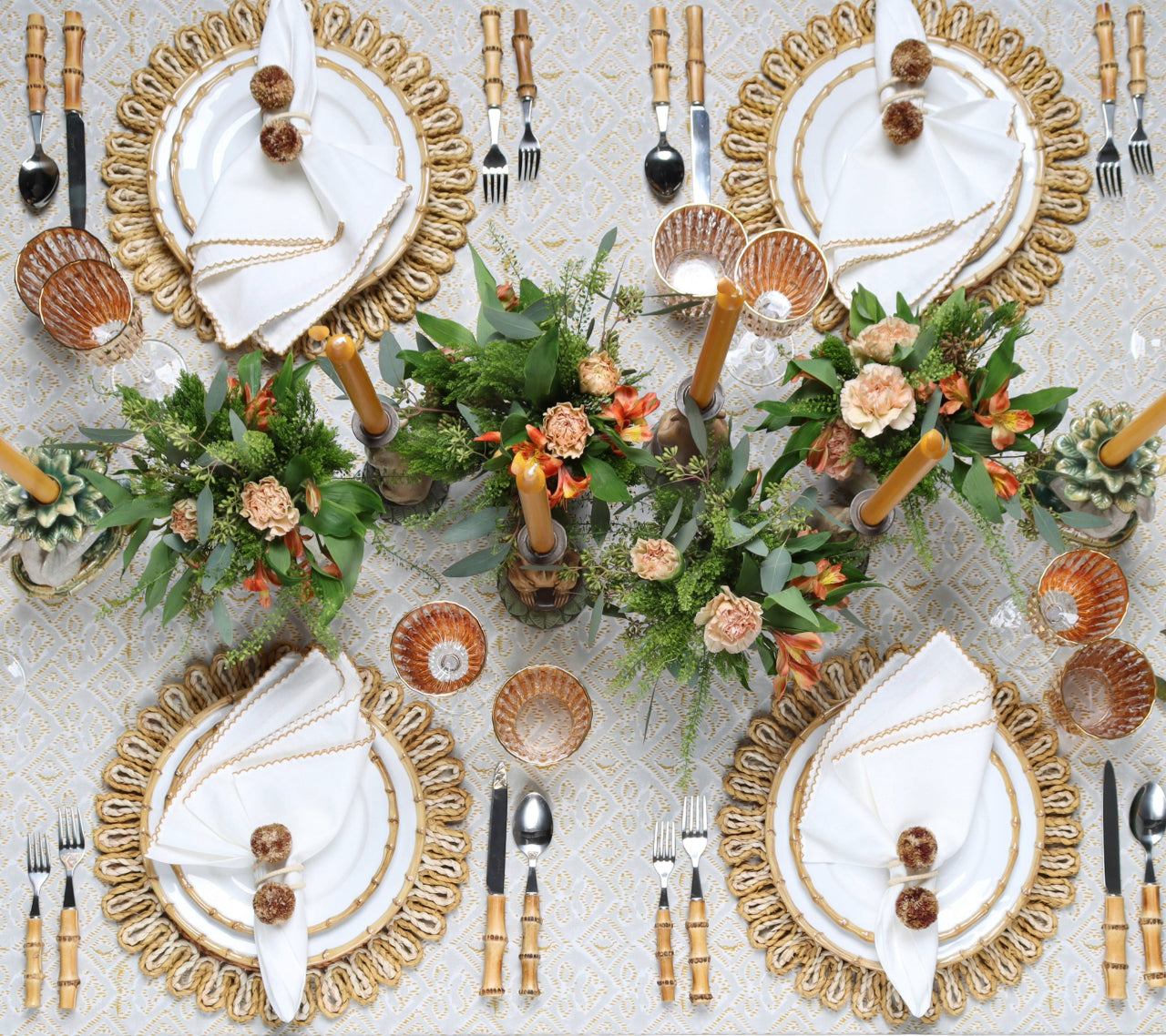 Casbah Placemats Set of 6 - Premium Woven Table Mats for Dining, Heat Resistant & Non-Slip - Perfect for Home Decor, Dinner Parties, and Holiday Gatherings