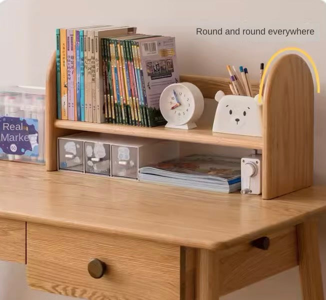 Solid Oak Adjustable Study Desk for Kids - Sturdy Kraft Table with Height Adjustment - Perfect for Homework, Drawing & Online Learning