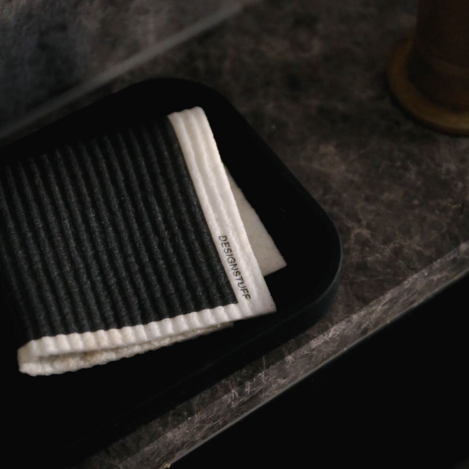 DESIGNSTUFF Biodegradable Eco-Friendly Dish Cloths - 3 Pack, Black | Reusable & Compostable Kitchen Towels for Cleaning, Wiping & Sustainable Living