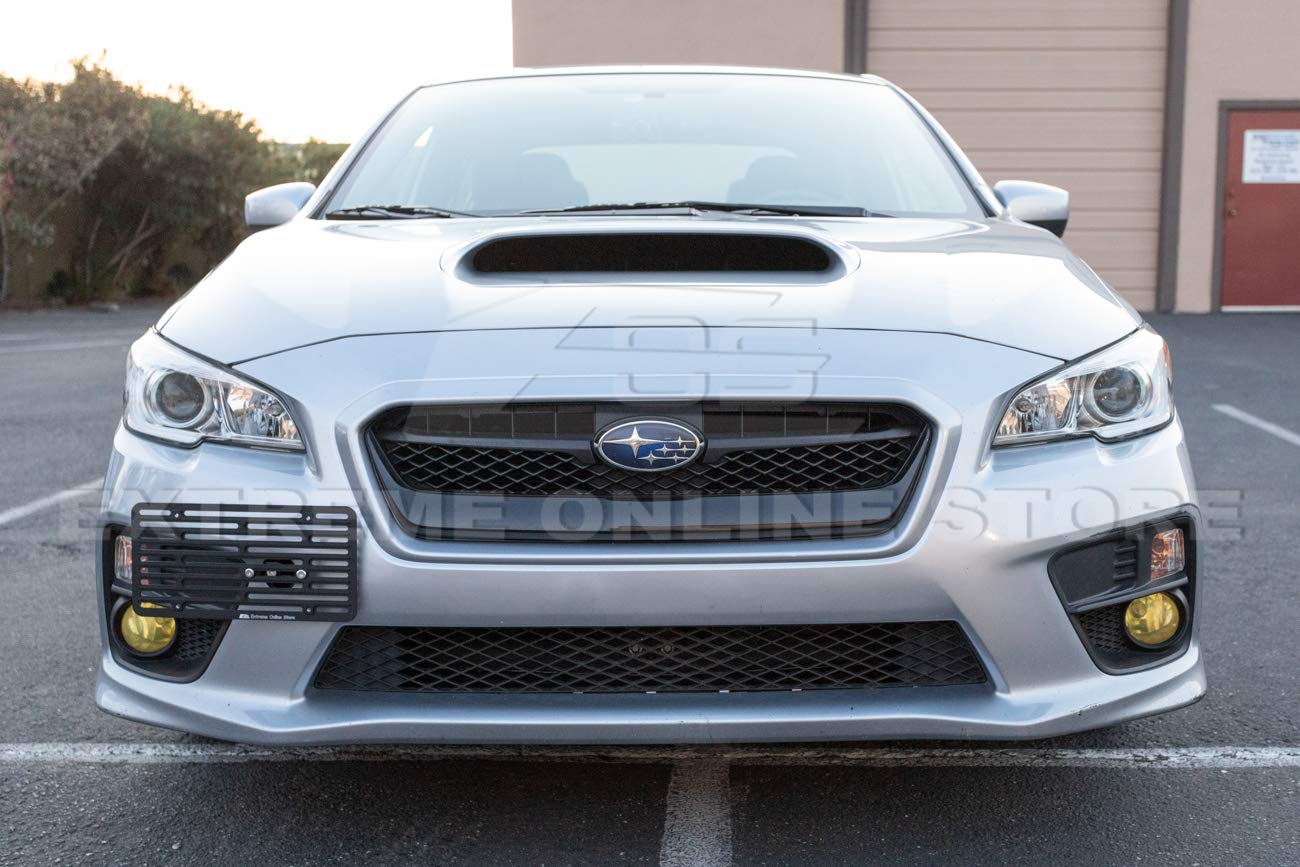2015-2017 Subaru WRX & STi Front Bumper Tow Hook License Plate Relocator Bracket - EOS Plate Version 2 (Full Size) | Extreme Online Store Replacement | Perfect for Car Enthusiasts & Track Day Events