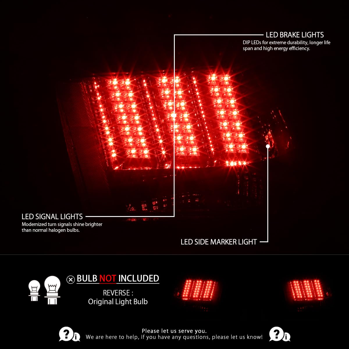 AUTOZENSATION Smoke Sequential LED Tail Lights for 1999-2004 Ford Mustang - Left & Right Pair Assembly - Upgrade Your Ride with Stylish Lighting for Night Driving & Car Shows