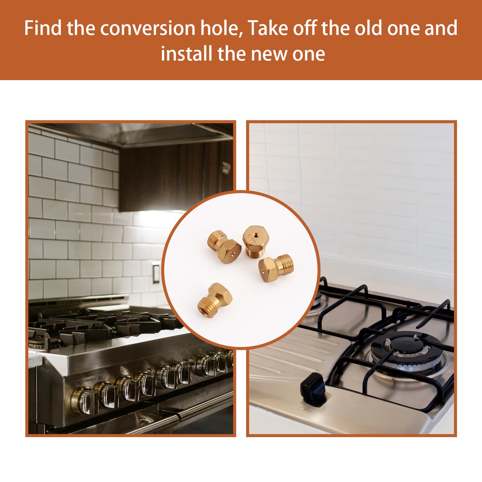 36pcs Brass Propane Jet Burner Nozzle Replacement Kit - Gas Stove Orifice Conversion Kit for Range & Oven - Perfect for Home Kitchen, RV, Camping & Outdoor Cooking