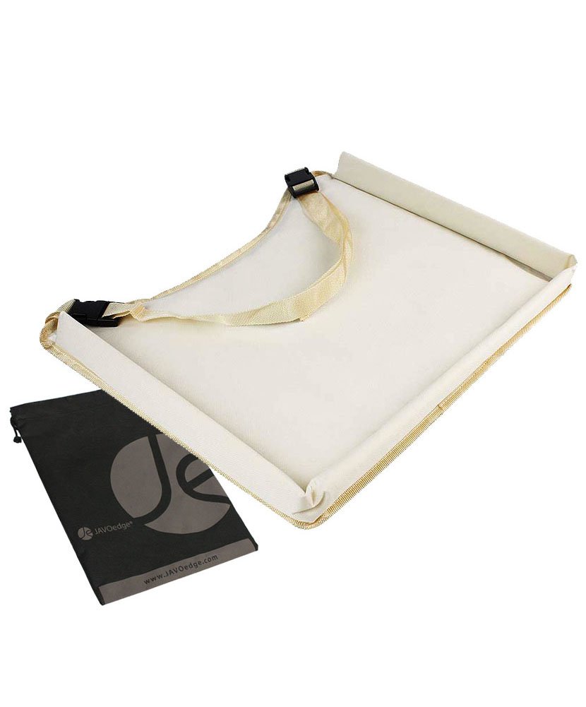 Waterproof Beige Baby Lap Desk for Car Travel, Kids Activity Table with Storage - Perfect for Road Trips, Airplane & Home Learning Play