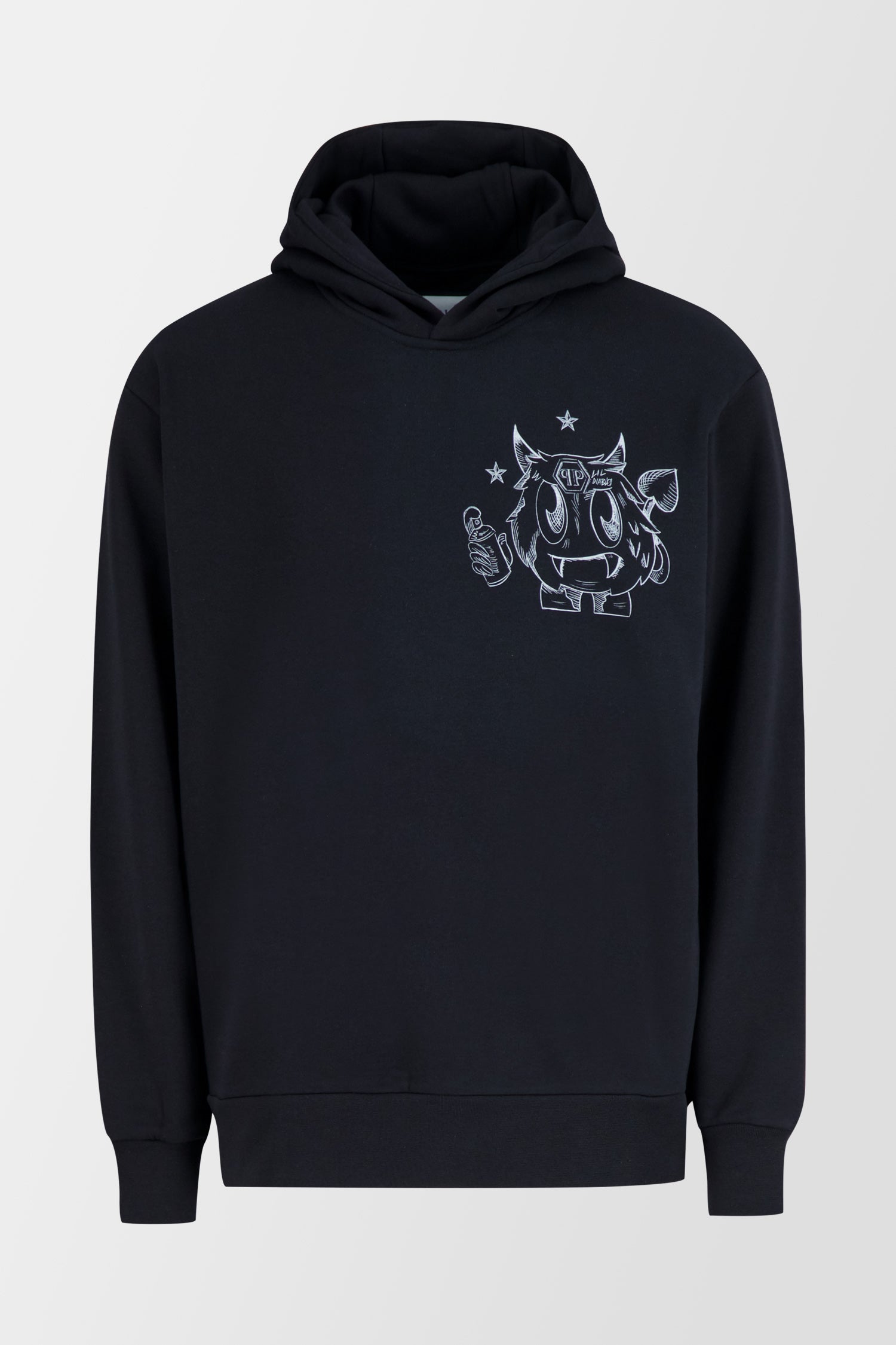 Philipp Plein Black Monster Hoodie for Men - Stylish Streetwear Pullover with Bold Graphic Print | Perfect for Casual Outfits, Urban Fashion & Night Out