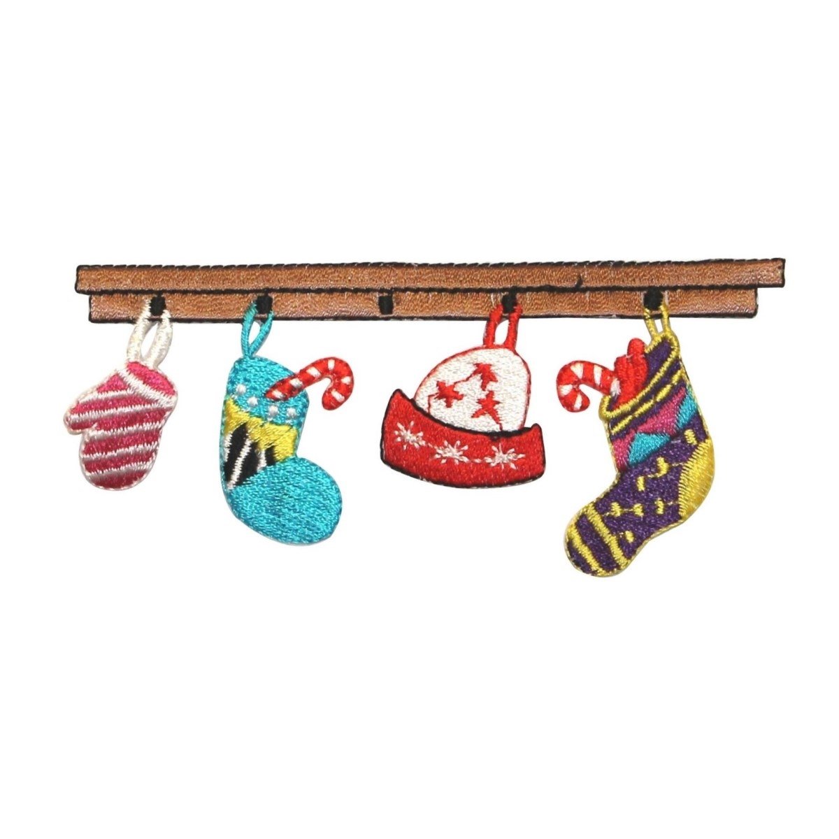 Christmas Sock Iron-On Applique Patch - Embroidered Mantel Decorations for Holiday Home Decor | Perfect for Stockings, Sweaters & DIY Crafts