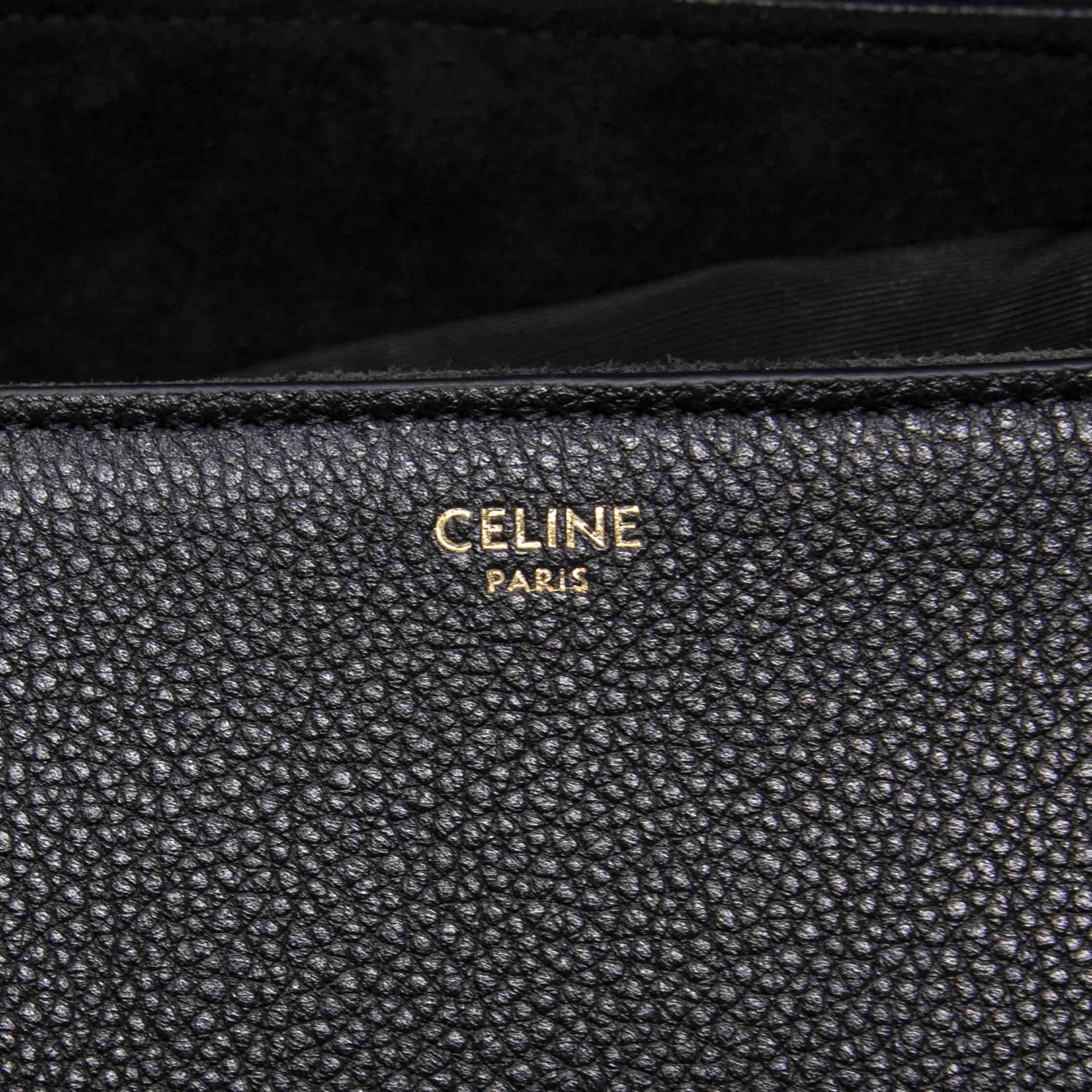 Celine Black Medium Soft 16 Leather Shoulder Bag - Luxury Handbag for Women, Perfect for Work, Travel & Everyday Use