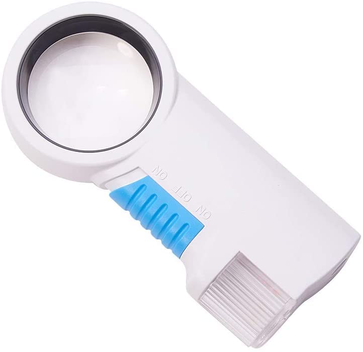 Heyiarbeit 8X LED Illuminated Magnifying Glass with Light - 800% Handheld Magnifier with Comfortable Handle for Reading Books, Newspapers, Jewelry Inspection, Antique & Coin Collecting, Stamp & Watch Repair - Perfect for Hobbyists, Seniors & Professionals